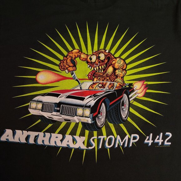 Vintage Anthrax Stomp 442 1995 T Shirt XL USA Anvil Tag Single Stitch Metal Band - Picture 2 of 13